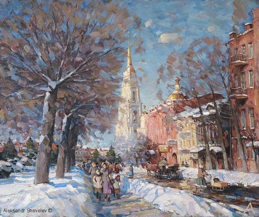 весенний город картины фото