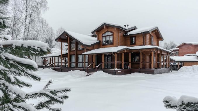 дом из клееного бруса в поселке монтевиль фото