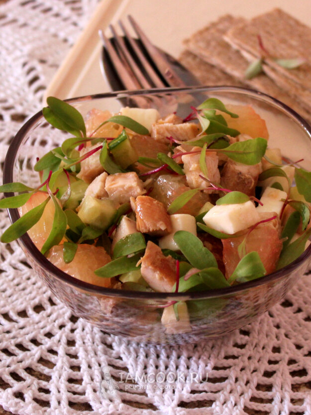 салат с помело и курицей фото