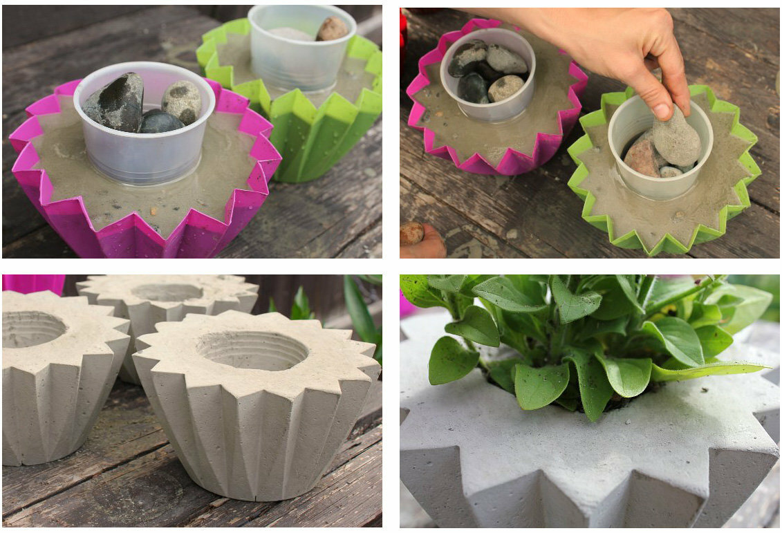горшки для цветов из цемента фото