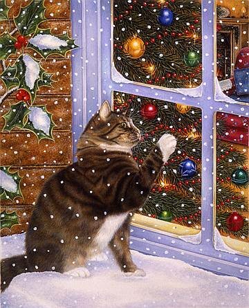 новогодний котик рисунок фото