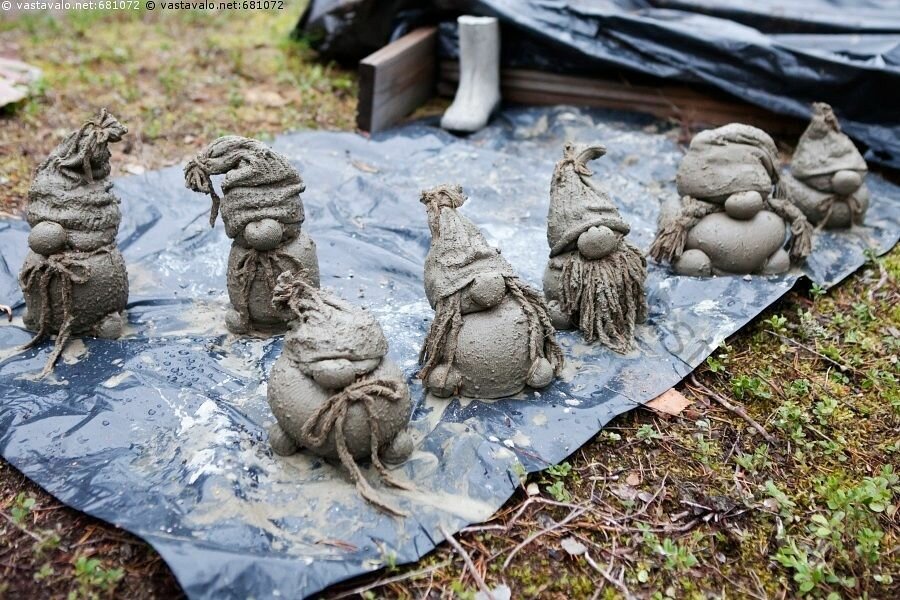 гномы из цемента и чулок мастер класс фото
