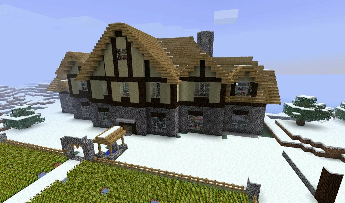 Современный дом в майнкрафте схема постройки