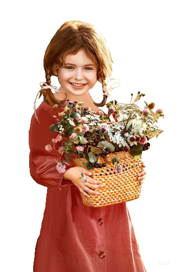Девочка с цветочной корзиной