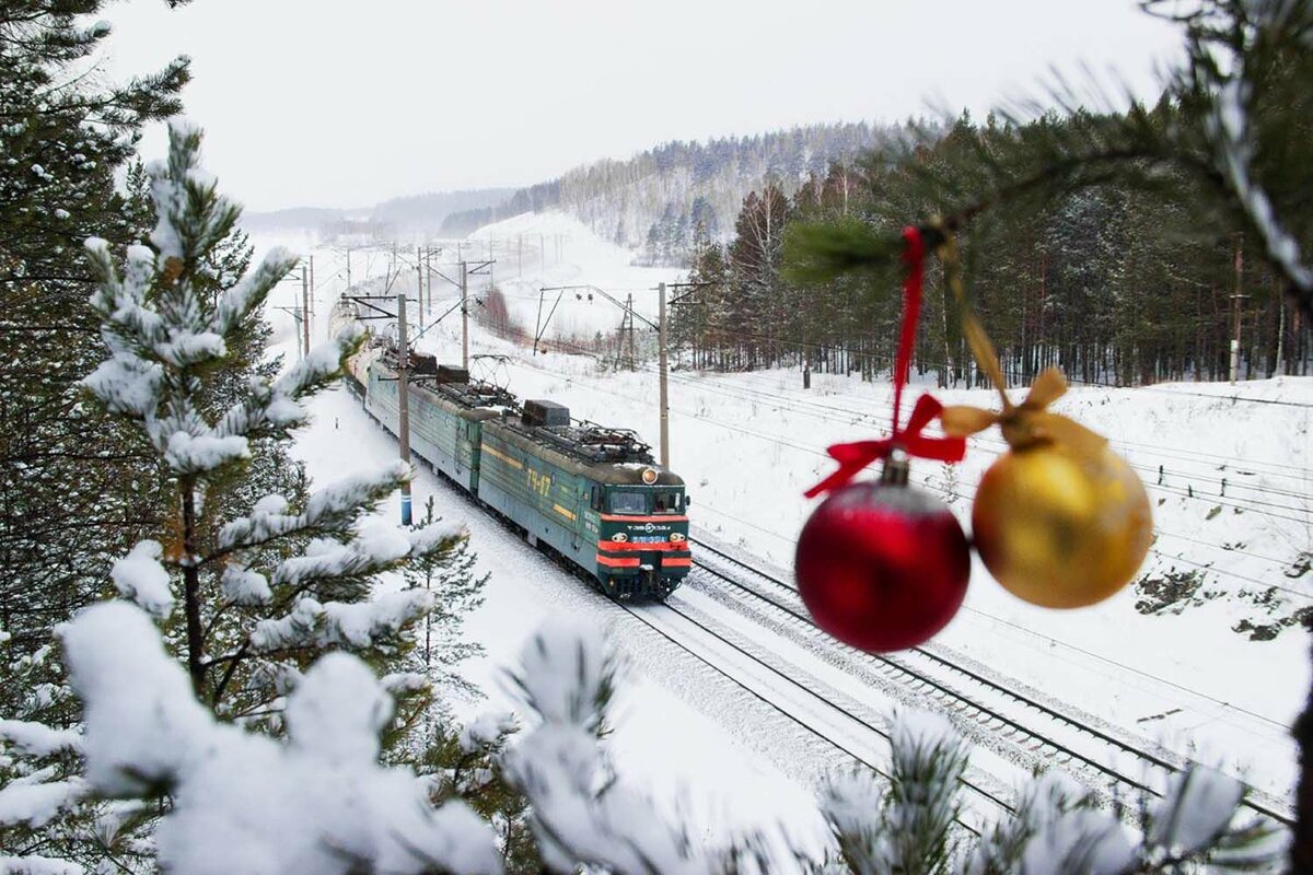 новогодний поезд фото