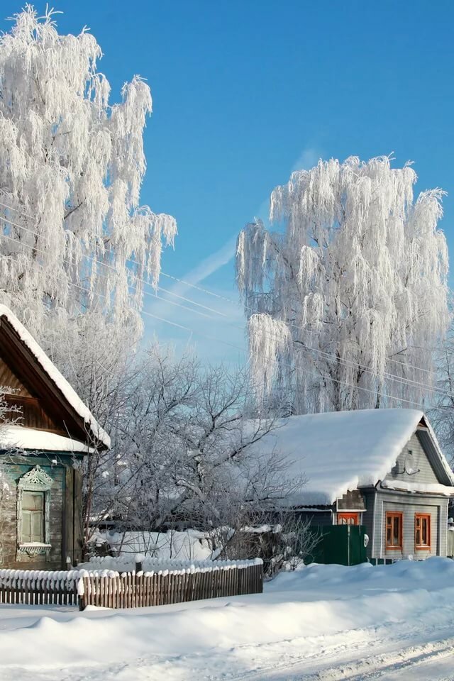 зимняя деревня фото