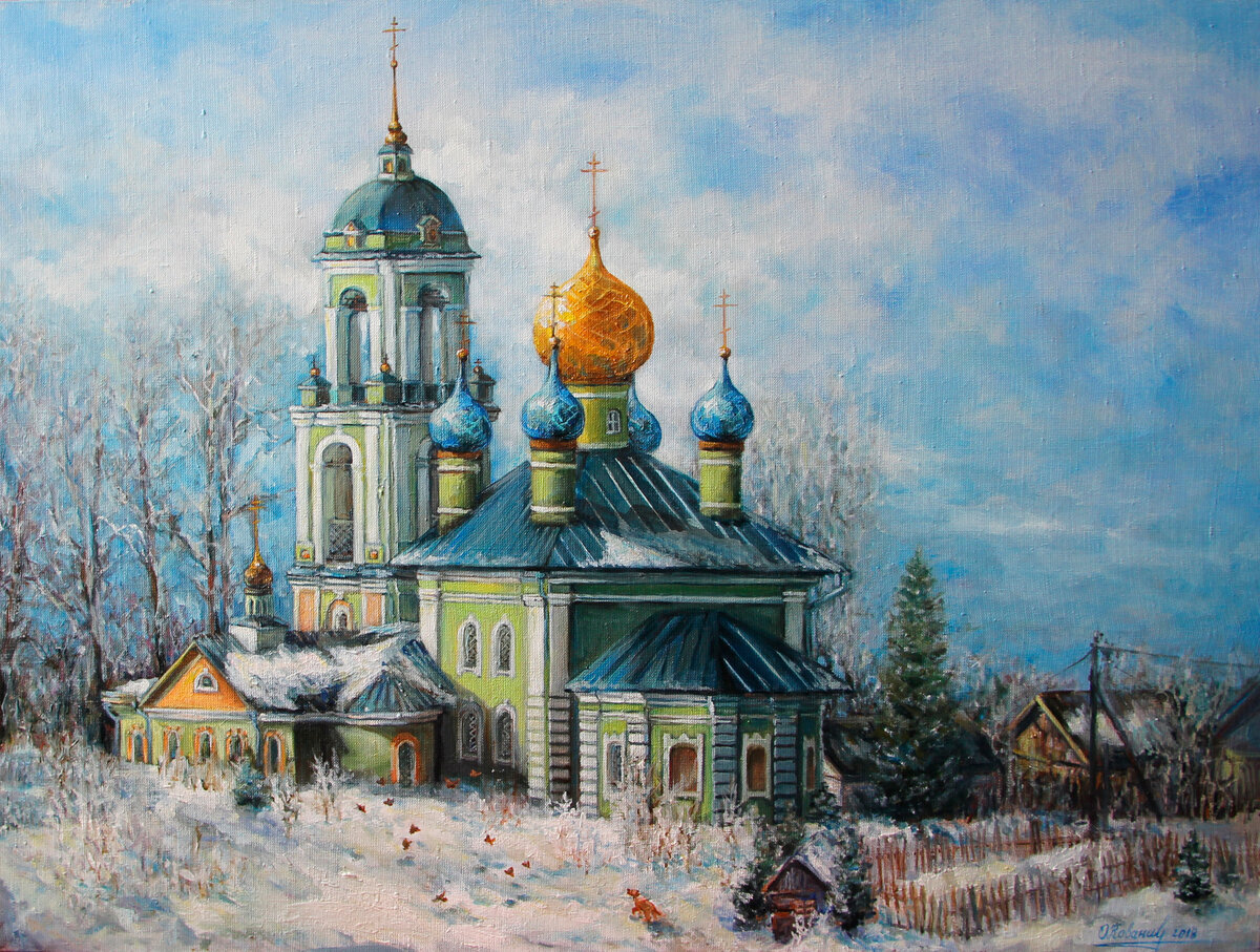 картины маслом пейзажи с церковью фото