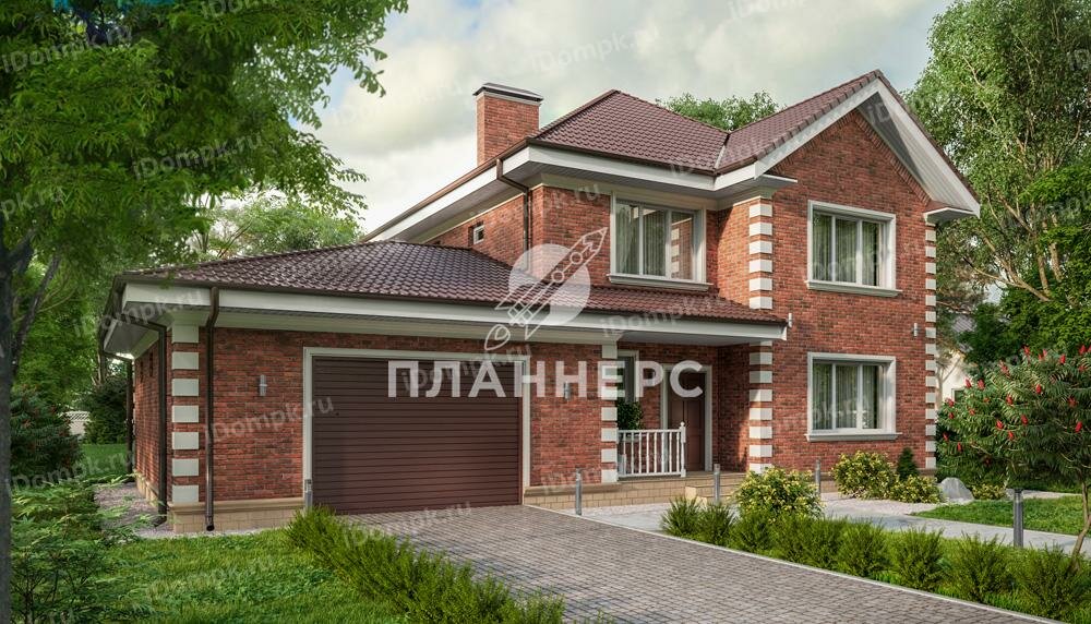 двухэтажный дом с гаражом и балконом фото
