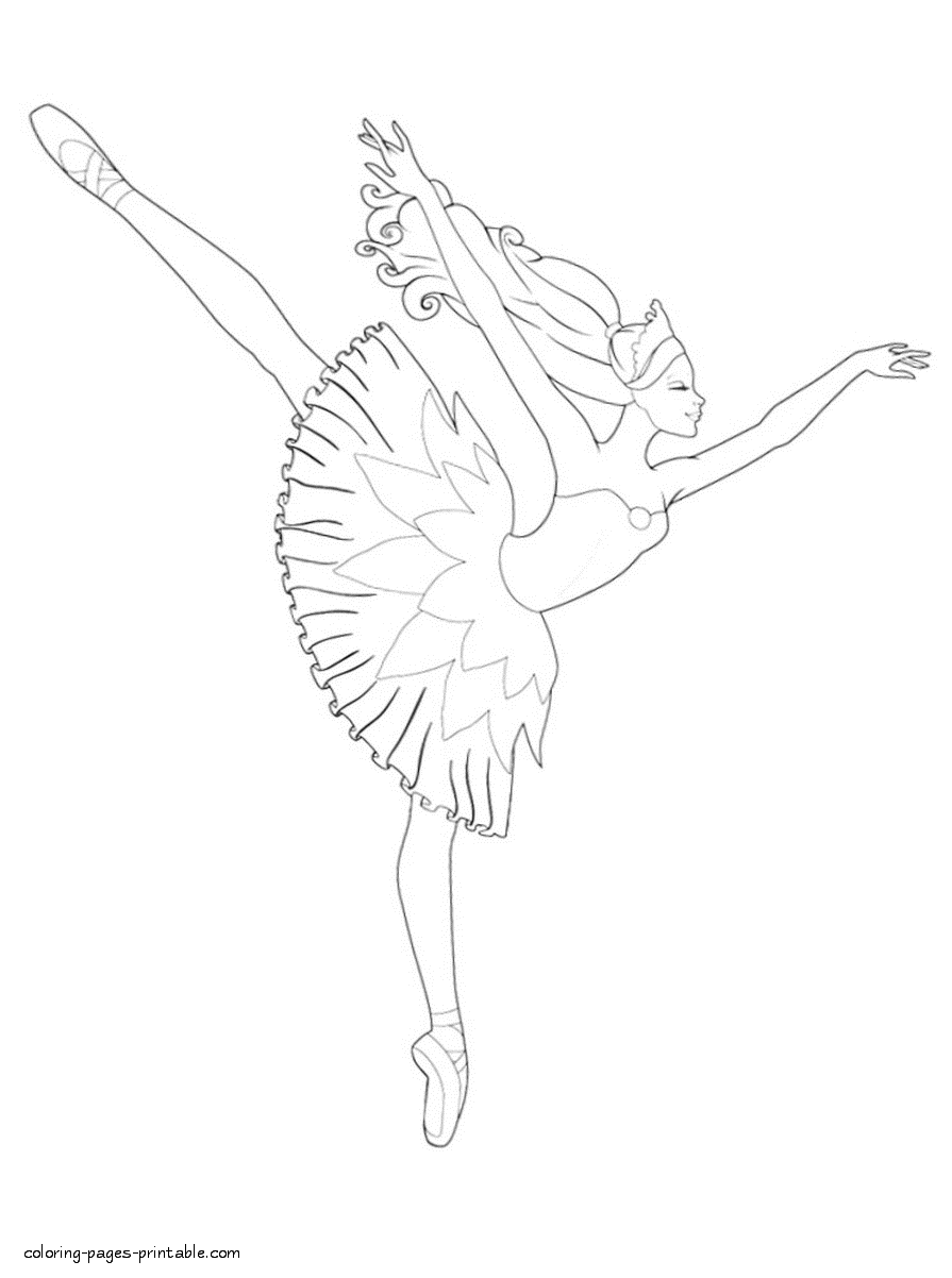 Раскраска Балерина Распечатать
