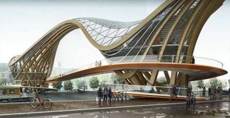 бионическая архитектура на мосту фото