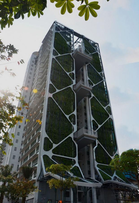 tree haus зеленый небоскреб» в сингапуре фото