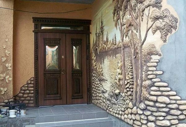 отделка стен барельефом фото
