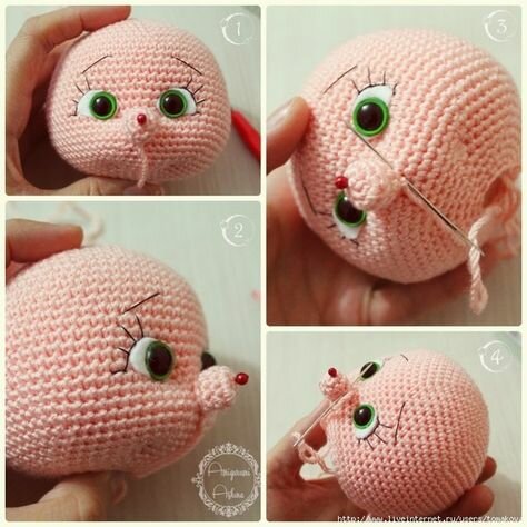 утяжка мордочки игрушки амигуруми фото