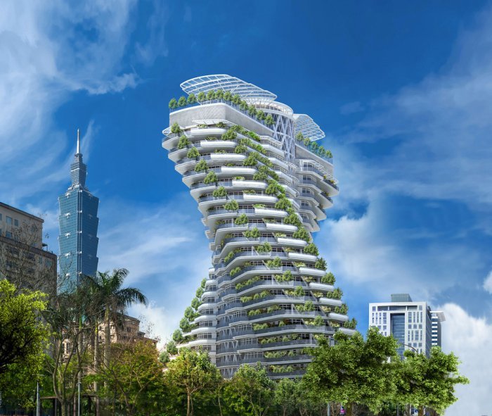 agora garden – башня «зеленой днк» фото
