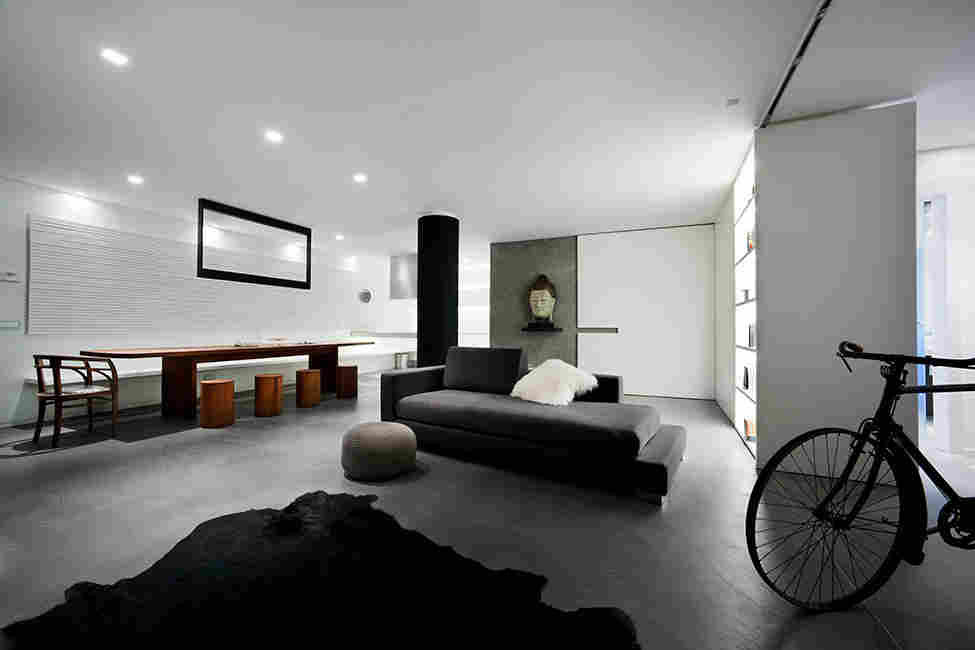 minimalism black interior design фото