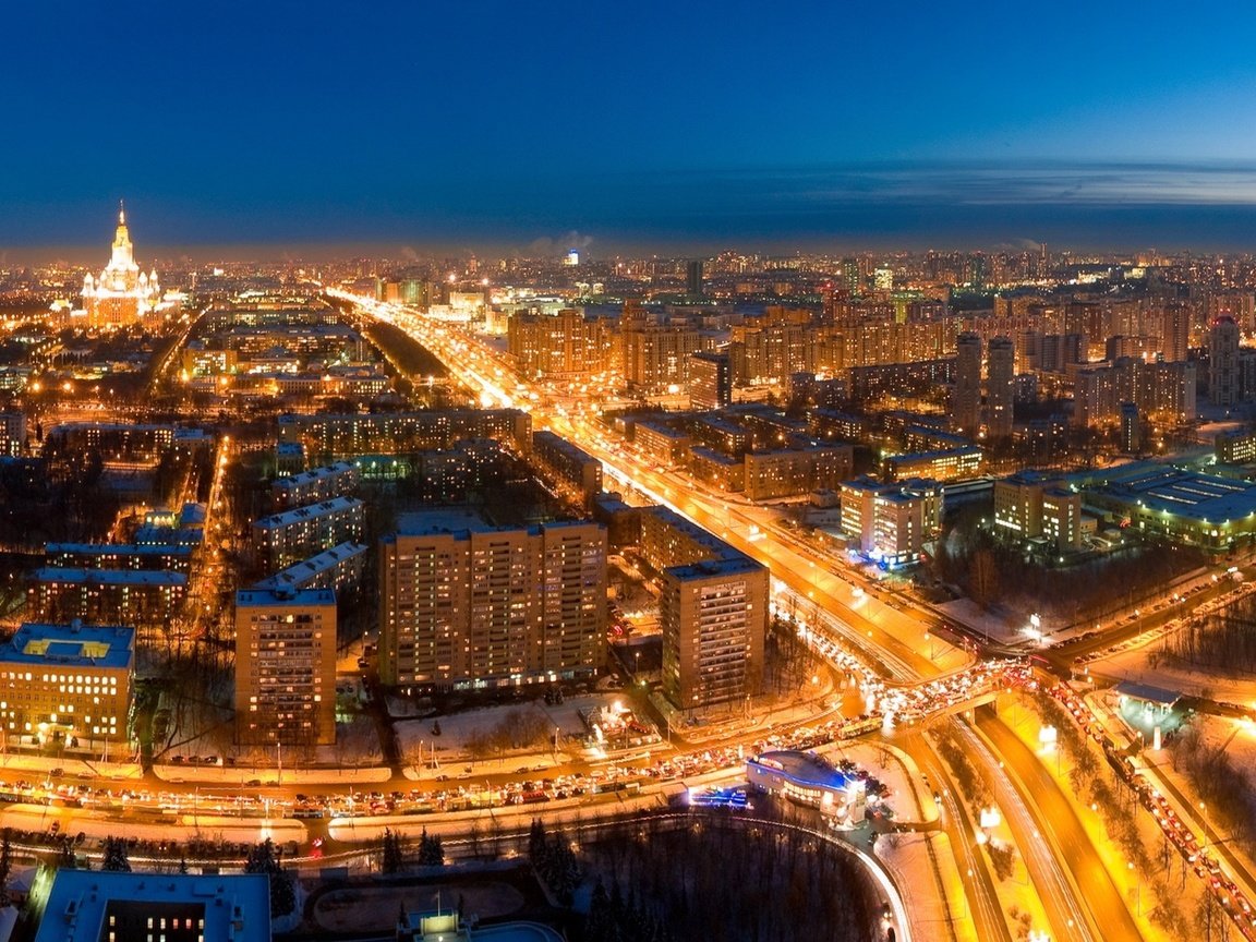 ночной город москва фото