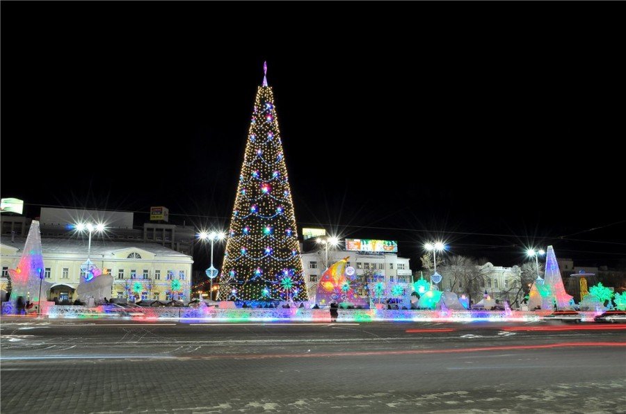 новогодняя елка в воронеже на площади ленина 2022 фото