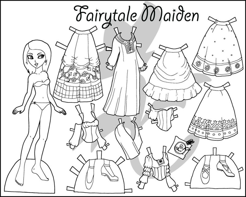 Бумажные Куклы Раскраски С Одеждой