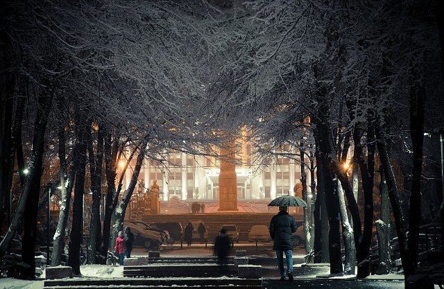зима парк фото