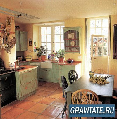 интерьер кухни в стиле кантри фото