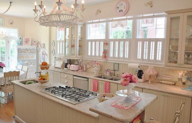 кухня в стиле шебби шик фото