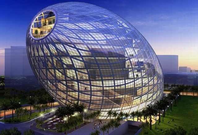 . здание-яйцо cybertecture egg (мумбаи, индия фото