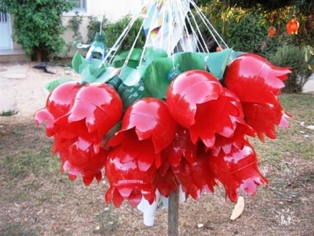 поделки для дачи из пластиковых бутылок фото