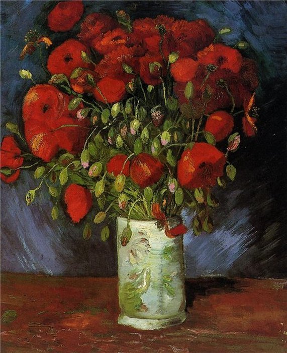 винсент ван гог vase with red poppies фото