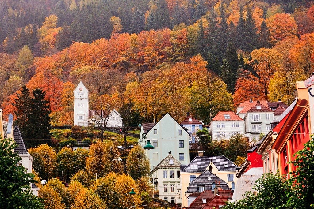 берген норвегия осень фото