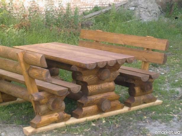 садовая мебель из бревна фото