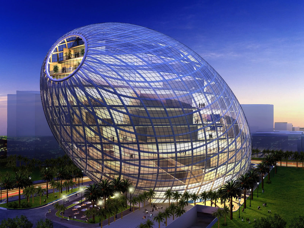 . здание-яйцо cybertecture egg (мумбаи, индия фото