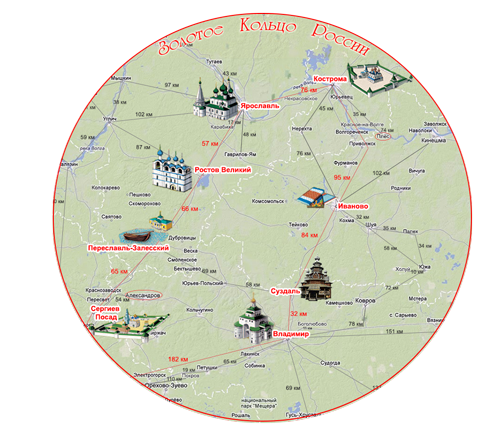 золотое кольцо россии карта фото