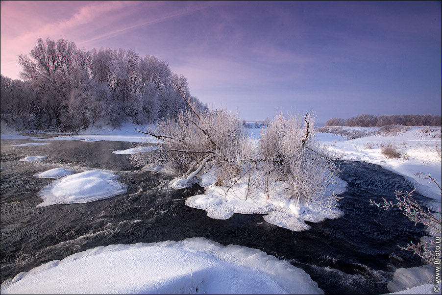 зимний пейзаж ручей фото