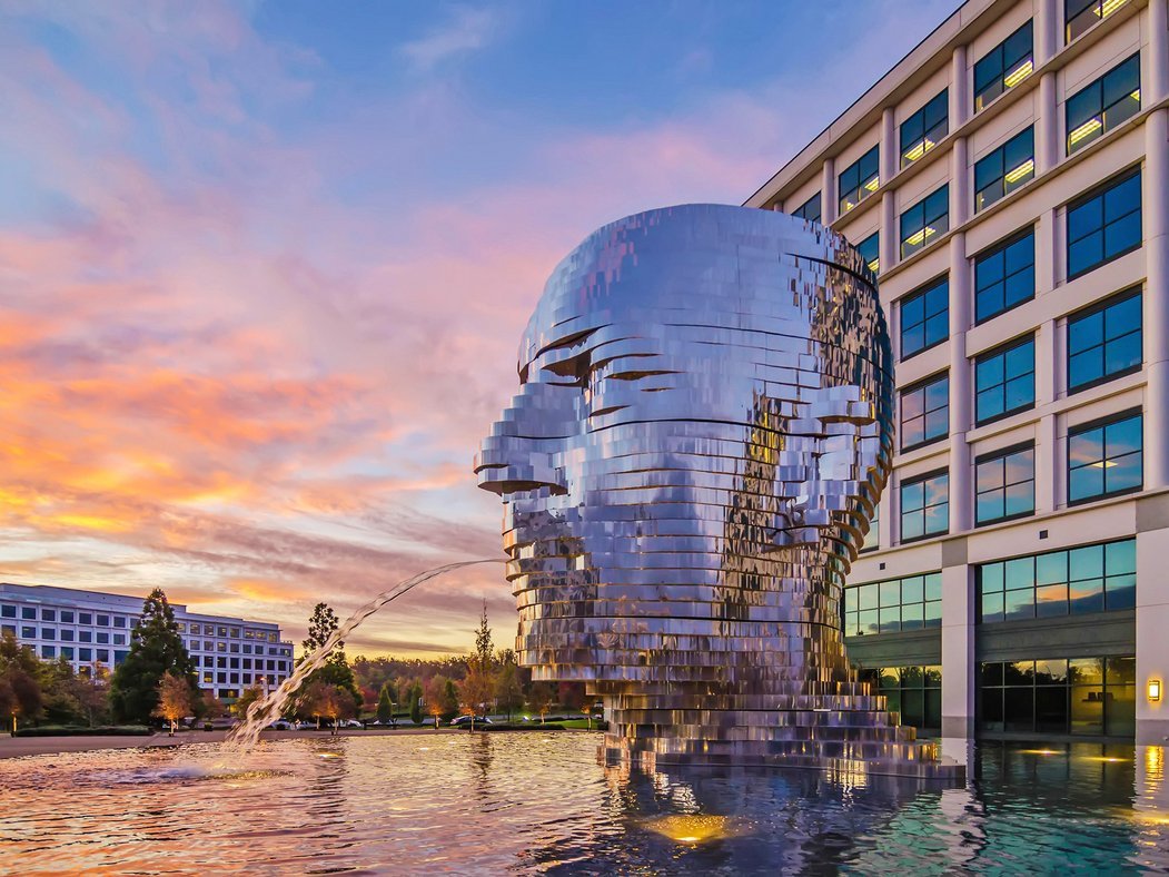 скульптура-фонтан metalmorphosis, сша фото