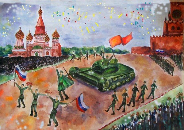 парад победы рисунки фото