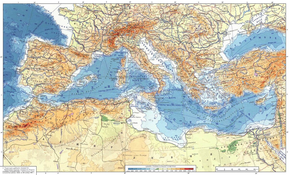 карта черного и средиземного морей фото
