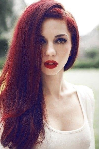 рыжий с красным оттенком цвет волос фото