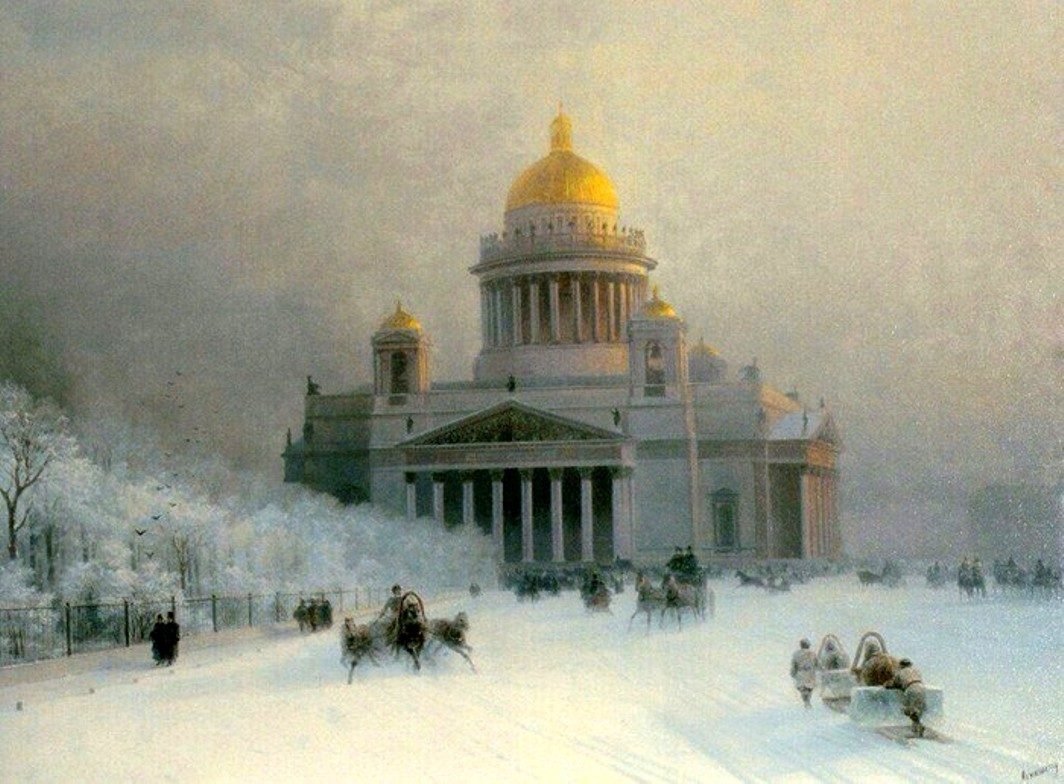 айвазовский исаакиевский собор в морозный день 1891 фото