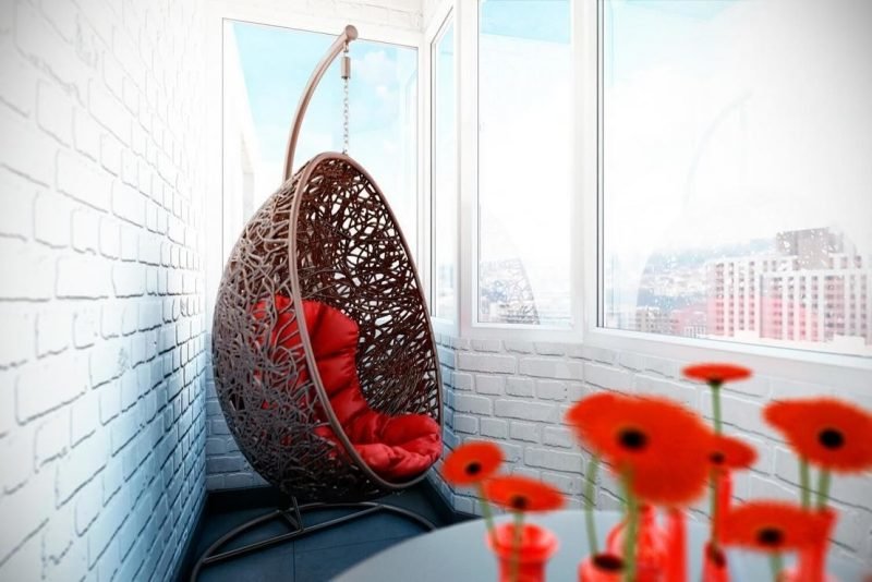 подвесное кресло на балкон фото