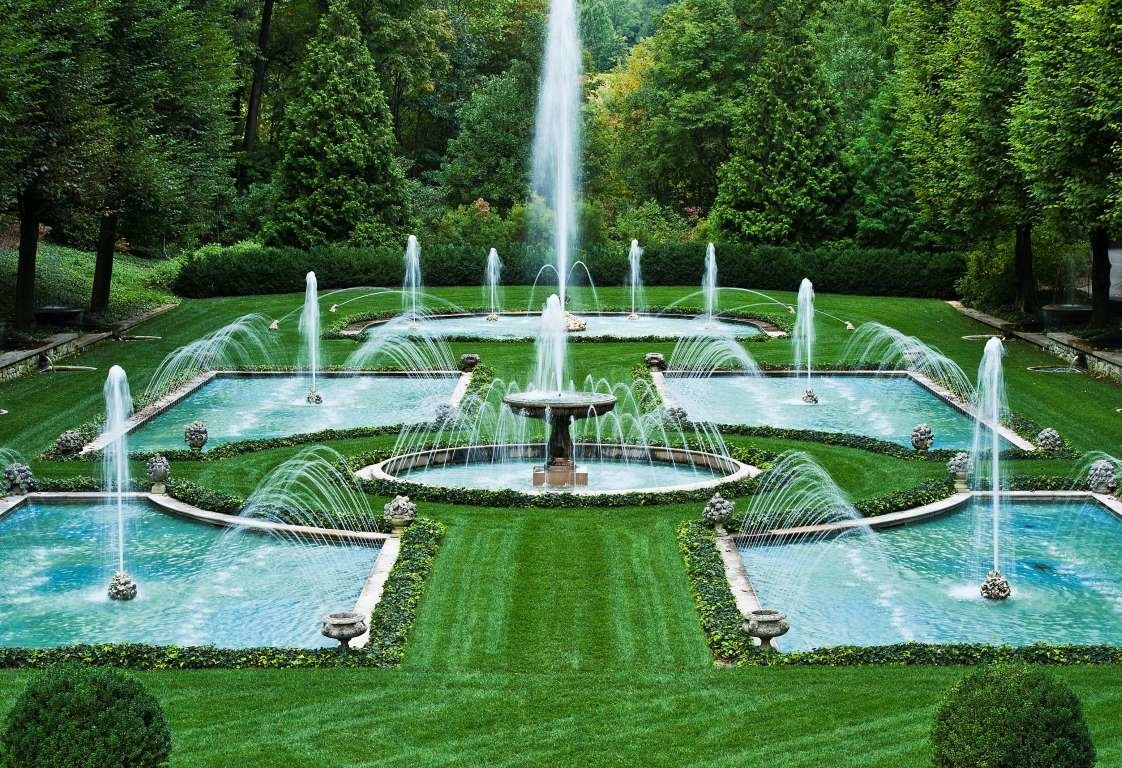 фонтаны longwood gardens. кеннет сквер, пенсильвания фото