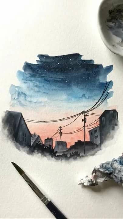 рисунки акварели фото