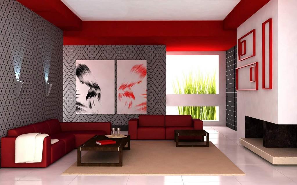 красный интерьер фото
