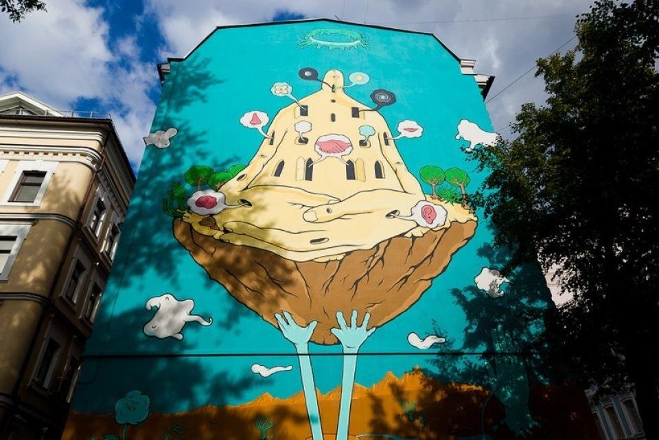 граффити на фасаде фото