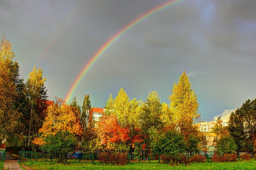 осенняя радуга фото