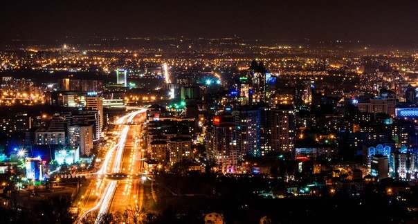 ночной город алматы фото