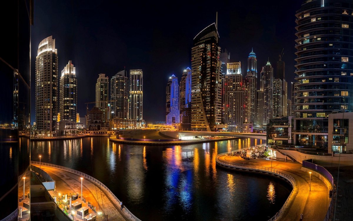ночной город дубай фото