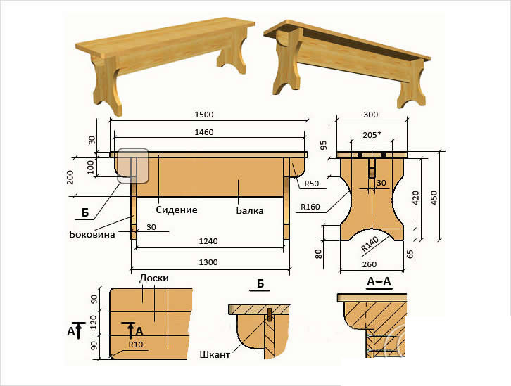 лавочки своими руками чертежи фото