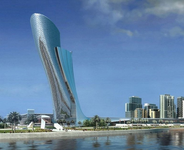 capital gate в абу даби фото