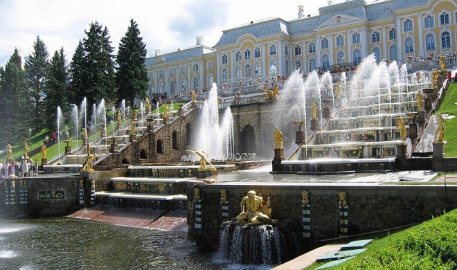 петергоф фонтаны большой петергофский дворец фото