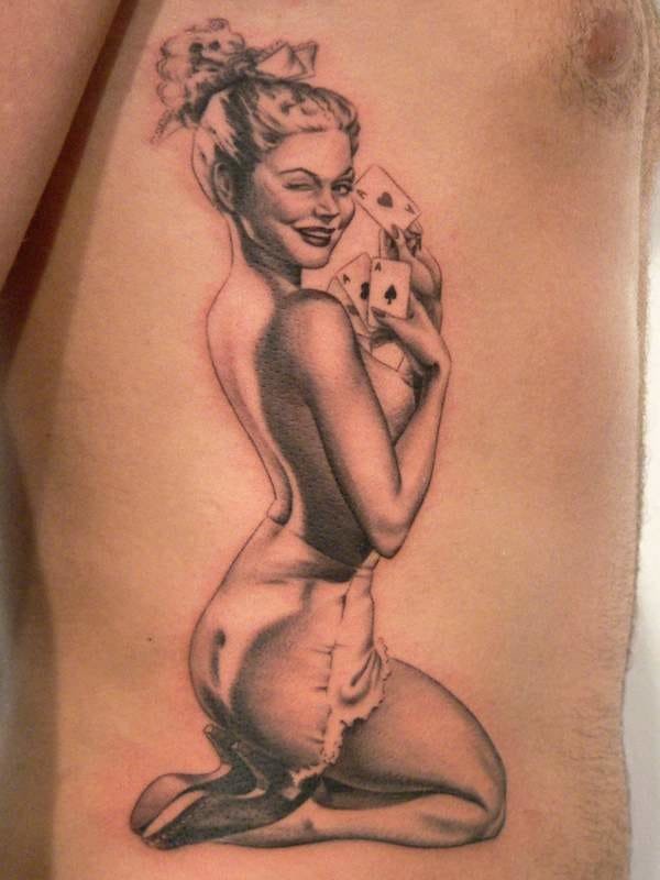 Naked female tattoo design